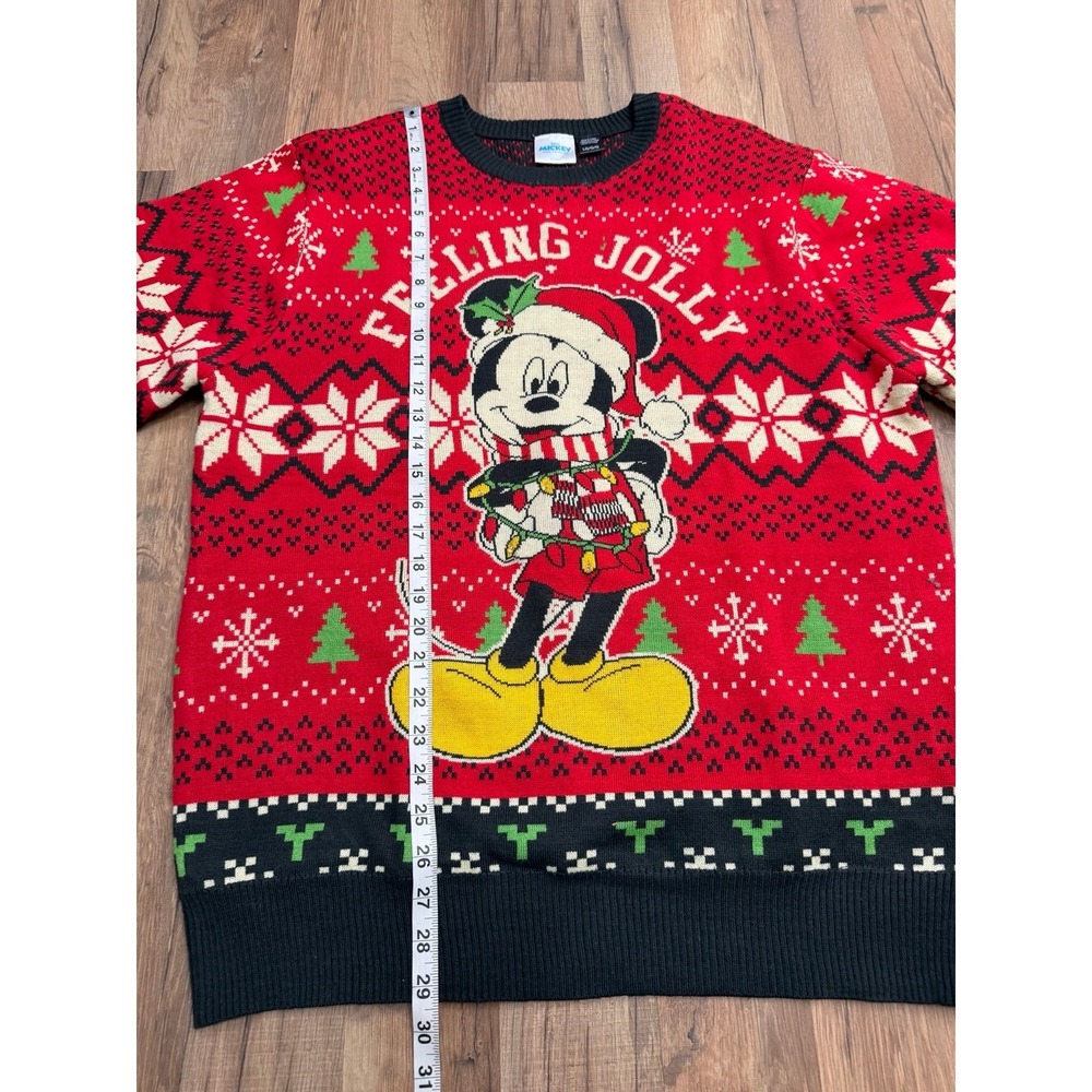 Disney Mickey Mouse Light-Up Ugly Christmas Sweater Red Large NWOT - Picture 6 of 9